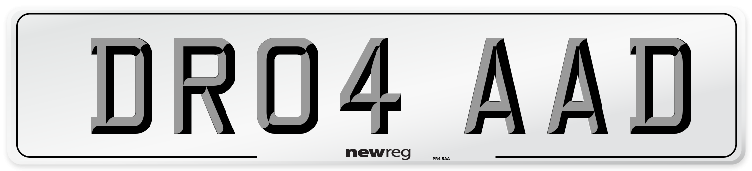 DR04 AAD Number Plate from New Reg